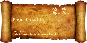 Mayr Katalin névjegykártya